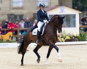Dorothee Schneider and Quaterline T at the final Nurnberger Burgpokal qualifier of the 2022 season