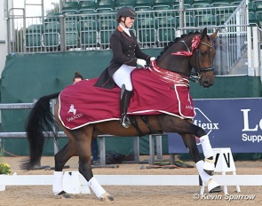 Becky Moody and Jagerbomb at the 2022 British Dressage Championships :: Photo © Kevin Sparrow