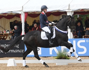 Crystal Robinson-Long and Evita Ronia win the Children division at the 2022 British Dressage Championships :: Photo © Kevin Sparrow