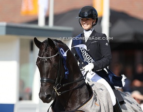 Charlotte Fry and Kjento win the 7-year old Finals at the 2022 World Young Horse Championships :: Photo © Astrid Appels