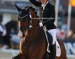 Jeanna Hogberg and Hesselhoj Down Town at the 2022 World Young Horse Championships :: Photo © Astrid Appels