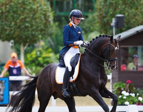 Jill Bogers and Lennox U.S. at the 2022 European Junior Riders Championships in Hartpury :: Photo © Astrid Appels