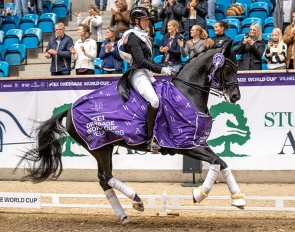 Denmark’s Carina Cassøe Krüth and the 11-year-old mare Heiline’s Danciera won today’s opening leg of the FEI Dressage World Cup™ 2022/2023 Western European League at Vilhelmsborg (DEN) where host nation riders claimed all of the top four places :: Photo provided by FEI © Kim C Lundin