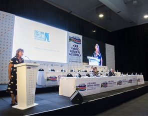 Professor Dr. Natalie Waran attends Equine Ethics and Wellbeing Commission meeting at the FEI Hybrid General Assembly in Cape Town (RSA) 2022 © FEI/ Richard Juilliart