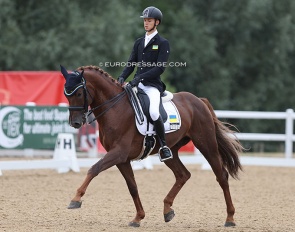 Ukrainian Danylo Konovalov and VHS Concetti at the 2022 European Junior Riders Championships. Konovalov received a scholarship grant based on the existing FEI Solidarity Athlete Scholarship scheme to support training and competition-related preparation :: Photo © Astrid Appels