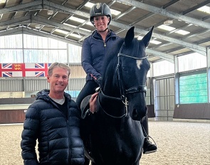Carl Hester with British paralympian Sophie Wells at his yard in Newent, U.K.