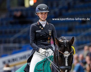 Helen Erbe and Carlos FRH win the 2022 Piaff Förderpreis Finals in Stuttgart :: Photo © Stefan Lafrentz