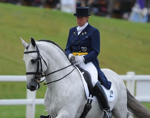 Kyra Kyrklund on the Lusitano stallion Rico at the 2009 CDI Hartpury