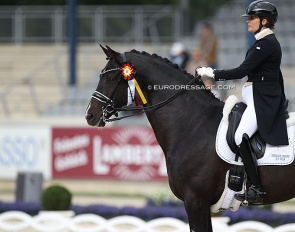 Dutch Emmelie Scholtens competed Indian Rock at the 2021 CDIO Aachen while pregnant with her first child and in her second trimester :: Photo © Astrid Appels