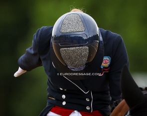 Fancy helmet with lots of bling are often seen at European Youth Championships :: Photo © Astrid Appels