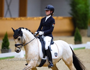 Lotta Beckmanns  and Grenzhoehes Dragon Kiss at the 2022 CDI Kronenberg :: Photo © Astrid Appels