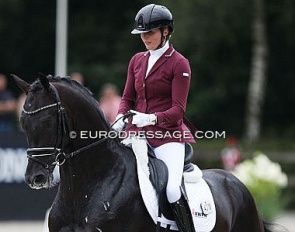 Emmelie Scholtens and Kevin Costner Texel at the 2019 World Young Horse Championships :: Photo © Astrid Appels