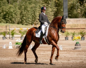 Lorena Morales Ponce and her home bred PRE Orgulloso MOR win one of two Big Tour Championships at the 2022 Mexican Dressage Championships :: Photo © Paulina Rangel