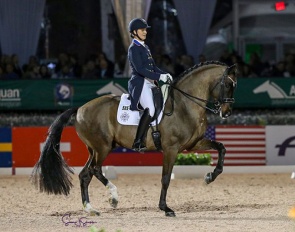 Adrienne Lyle and Salvino win the World Cup Qualifier at the 2023 CDI-W Wellington :: Photos © Sue Stickle