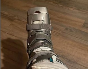 Greta Heemsoth breaks ankle and is back to the sideline
