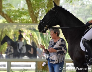 Kyra Kyrklund, keynote speaker at the naugural Lusitano Conference in Loxahatchee, Florida :: Photo © Carmen Franco