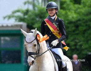 The 2023 Preis der Besten in Warendorf saw four new champions. Here pony winner Mia Allegra Lohe :: Photo © Mirka Nilkens