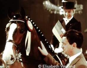Christine Stuckelberger on Gauguin de Lully with Equitana founder Wolf Kröber at the 1987 World Cup Finals in Essen :: Photo © Elisabeth Weiland