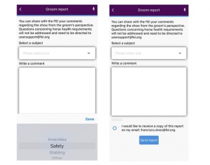 A report system for grooms in the FEI HorseApp.