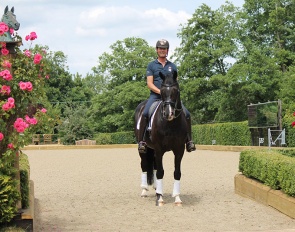 Carl Hester on Uthopia at his yard in Newent, Great Britain. All his footing is powered by Martin Collins