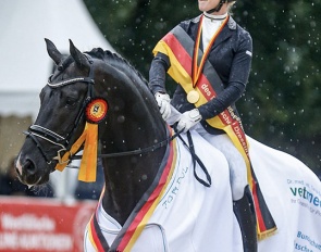 Secret finally wins gold at the 2020 Bundeschampionate, his last competition after which he was retired from sport :: Photo © Petra Kerschbaum