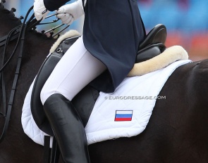 Russian flag on a saddle pad :: Photo © Astrid Appels