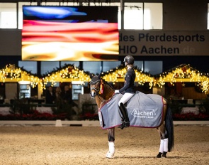 Lilly Marie Collin and Cosmo Callidus scored a triple victory in the pony division at the 2023 CDI-PJYR Aachen :: Photo © Jasmin Metzner