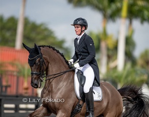 Sophie Mörner and Lovsta Stuteri's Etoine competing at the 2024 Global Dressage Festival :: Photo © Lily Forado