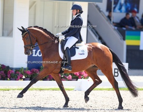 Ainhoa Prada Ortiz and Hannelinde at the 2017 World Young Horse Championships :: Photo © Astrid Appels