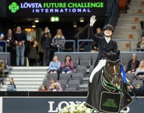 Sara Aagaard Hyrm wins the Lovsta U25 Kur to Music at the 2024 CDI-W Gothenburg :: Photo © Roland Thunholm