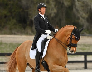 Julio Mendoza Loor and Jewel's Goldstrike at the 2024 CDI Ocala :: Photo © Andrew Ryback