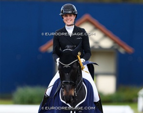 Juliane Brunkhorst and Diamante Negro win the Nurnberger Burgpokal qualifier at the 2024 CDI Hagen :: Photo © Astrid Appels