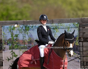 The winner of the pony individual test at the 2024 CDI Sint-Truiden: Cecilia Gautier Christensen on Tackmann's Cookie :: Photo © Astrid Appels