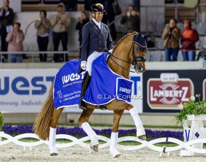 Julio Mendoza and Jewel's Goldstrike win the 4* Kur at the 2024 CDIO Aachen :: Photos © Lily Forado