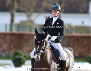 Rikke Maria Schoubye Johansen warming up D’Artagnan  at the 2024 Aachen Festival 4 Dressage :: Photo © Astrid Appels