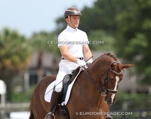American Under 25 rider Josh Albrecht on Goldenboy at the 2024 CDN Palm Beach Derby :: Photo © Astrid Appels