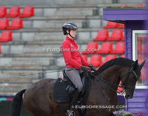 Carina Cassoe Kruth schooling Heiline's Danciera at the 2022 World Championships in Herning :: Photo © Astrid Appels