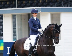 Stefanie Wolf on For Gold at the 2019 World Young Horse Championships :: Photo © Astrid Appels