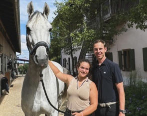 Jazmin Yom Tov with Konfucius at Benjamin Werndl's stable in Aubenhausen, Germany