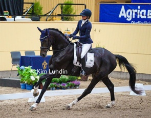 Minna Telde and Quick Dream at the 2024 Swedish Warmblood Young Horse Championships :: Photo © Kim Lundin