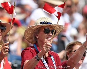 HRH Princess Benedikte cheering for Team Denmark at the 2024 Olympics in paris :: Photo © Astrid Appels