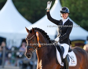 Anne-Mette Strandby Hansen and Feinsten at the 2024 World Young Horse Championships :: Photo © Astrid Appels