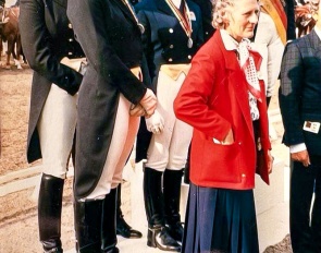 Rosemary Herbert with the silver medal winning British team at the 1986 European Young Riders Championships in Kronberg :: Photo © private