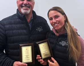 Gilles and Camille Bergeron, two recipients of the 2024 Equestrian Canada Dressage Year-End awards