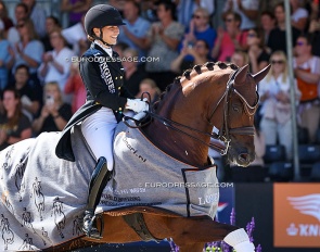 Charlott-Maria Schürmann and Life Time win the 2024 World Young Horse Championships :: Photo © Astrid Appels