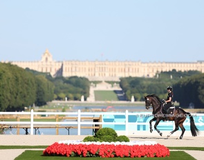 Dressage never had a more glorious background than the Palace of Versailles at the 2024 Olympic Games :: Photo © Astrid Appels
