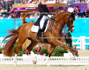 Laura Bechtolsheimer and Mistral Hojris riding to team gold and individual bronze at the 2012 Olympics :: Photo © Astrid Appels