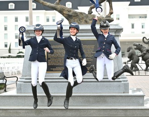  Lark Heckman, Cheyenne Duncan, and Gianna Foley were the three division champions at the 2025 Florida Youth Dressage Championships :: Photo by Andrew Ryback 