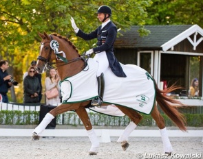 Swedish Olympian Patrik Kittel at the Mariakalnok Dressage Festival :: Photo © Lukasz Kowalski