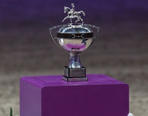 The World Cup Trophy displayed at the 2017 Finals in Omaha :: Photo © Astrid Appels